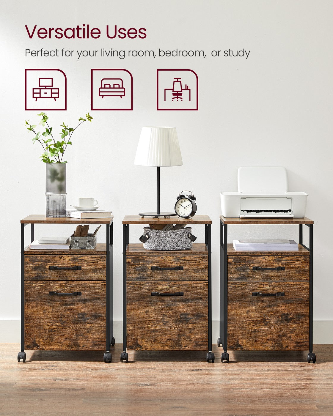 Mobile Filing Cabinet with Wheels