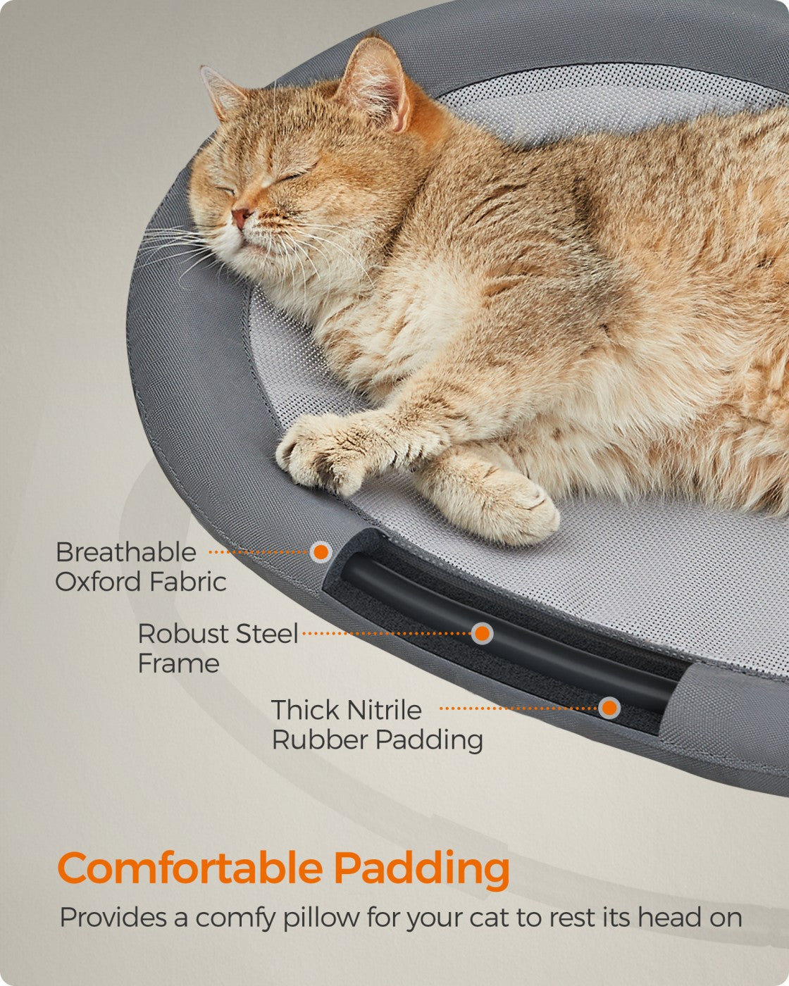 Elevated Cat Bed for Average Cats and Miniature Dogs - Up to 20 Lb Gray - Gray