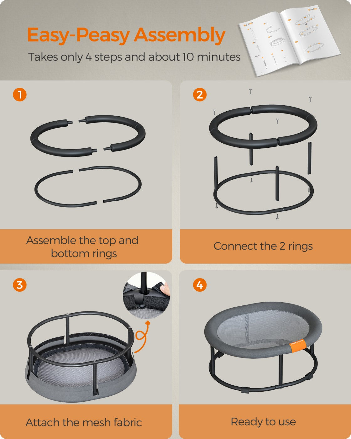 Elevated Cat Bed for Average Cats and Miniature Dogs - Up to 20 Lb Gray - Gray