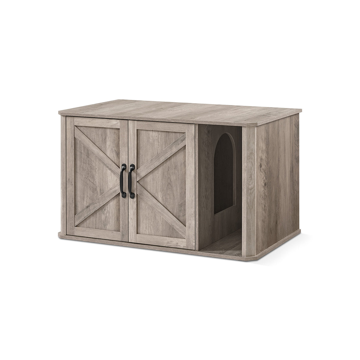 Litter Box Enclosure - Modern Hidden Design - Double Doors