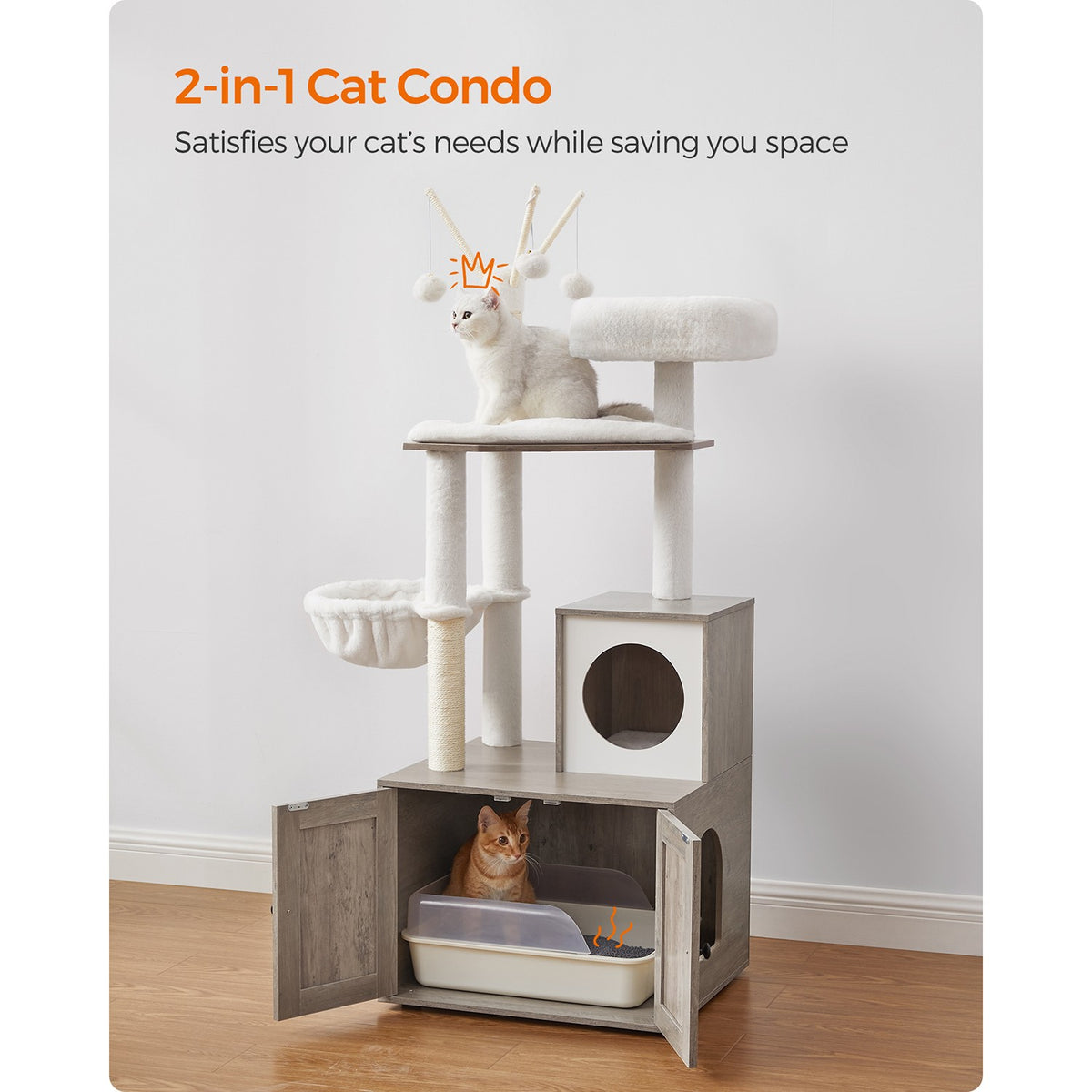 Cat Tree - Hidden Litter Box Enclosure - Scratching Posts