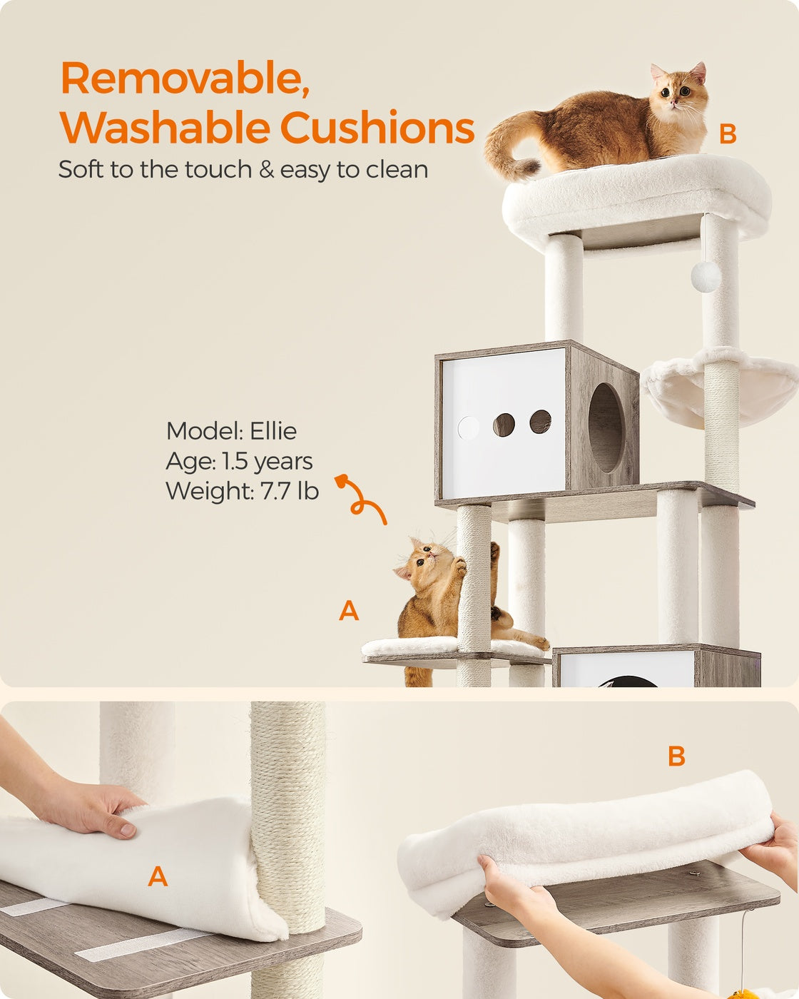 72.8-Inch Tall Cat Tree with Litter Box Enclosure