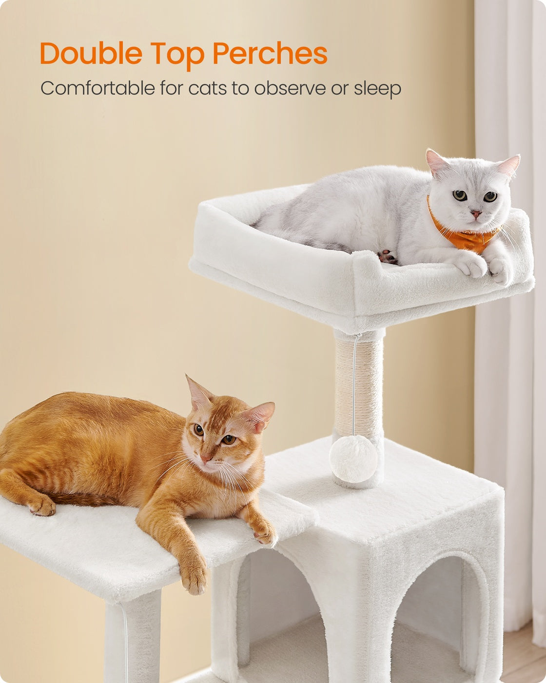 Cat Tree - Multi-Level Condo - 4 Scratching Posts - Hammock