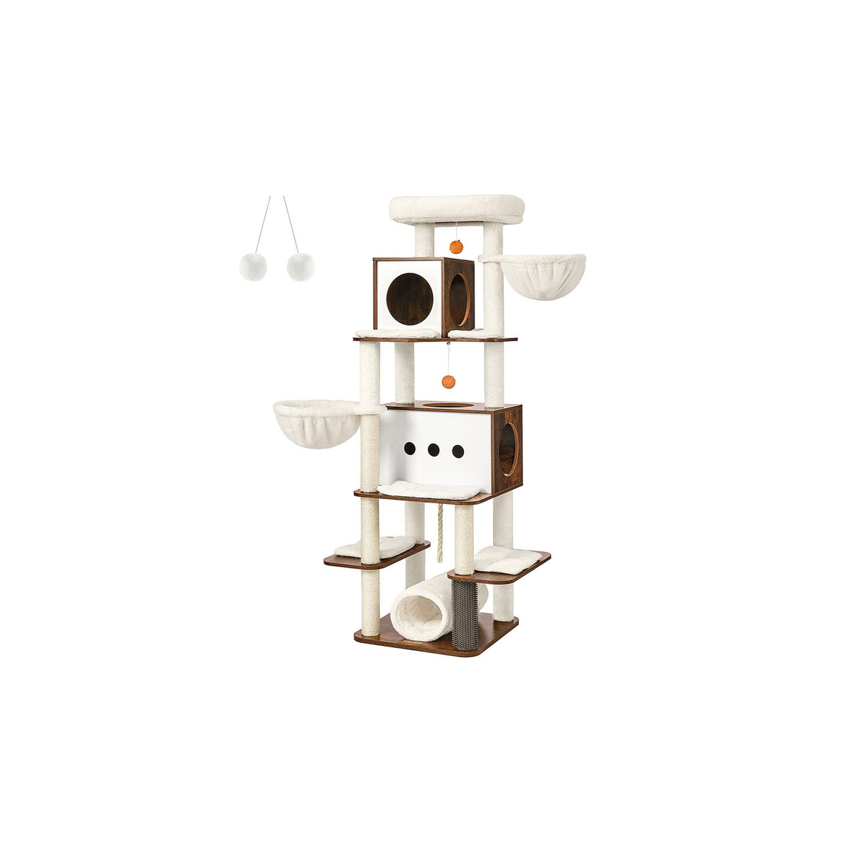 Modern Cat Tree - 77.5-Inch Tall - Multi-Level Condo