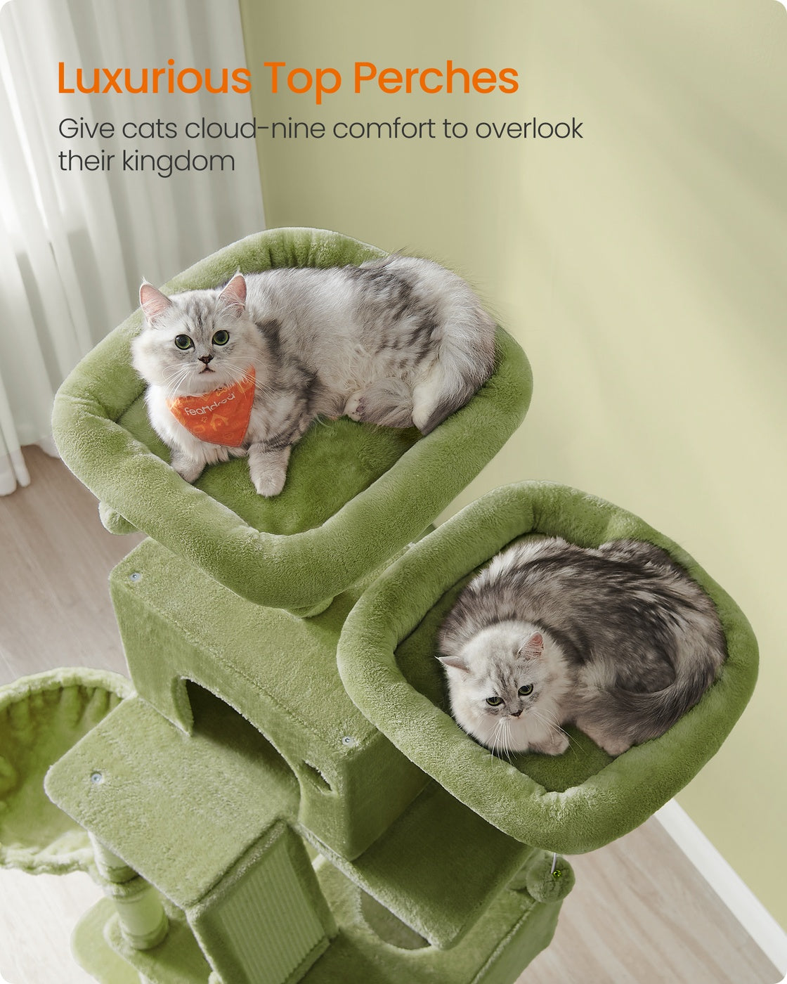 81.1" Large Multi-Level Cat Tree with 13 Scratching Posts - Smoky Gray