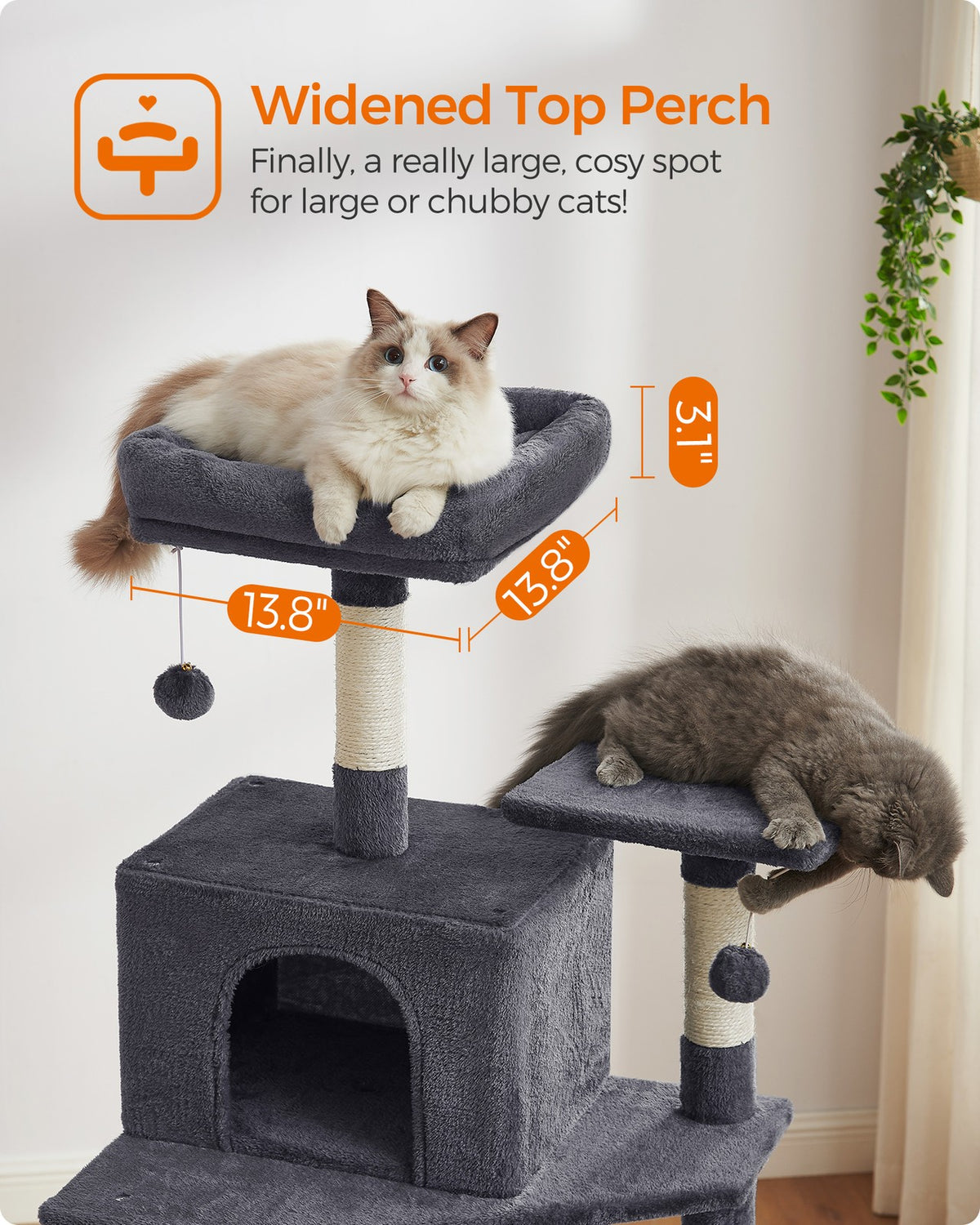 75.2-Inch Large Cat Tree Smoky Gray - Smoky Gray