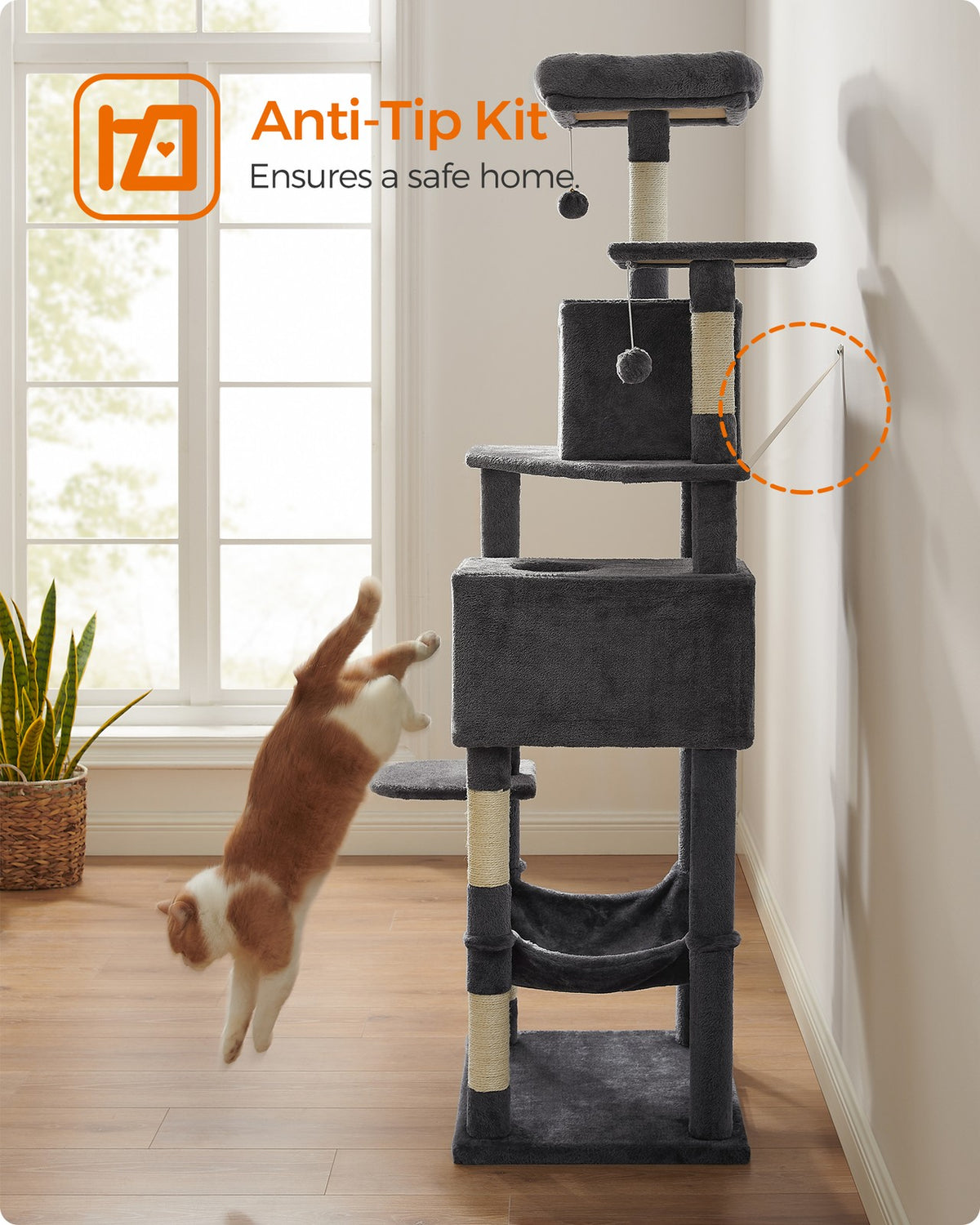 75.2-Inch Large Cat Tree Smoky Gray - Smoky Gray