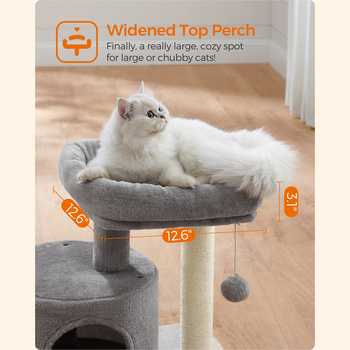 Small Cat Tower - Sisal Scratching Post - 18 Inch Compact Cat Tree