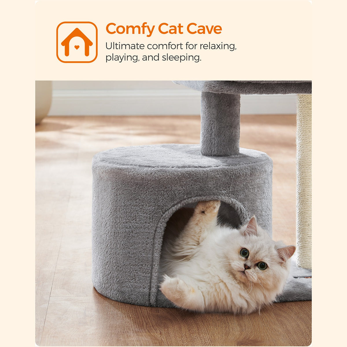 Small Cat Tower - Sisal Scratching Post - 18 Inch Compact Cat Tree