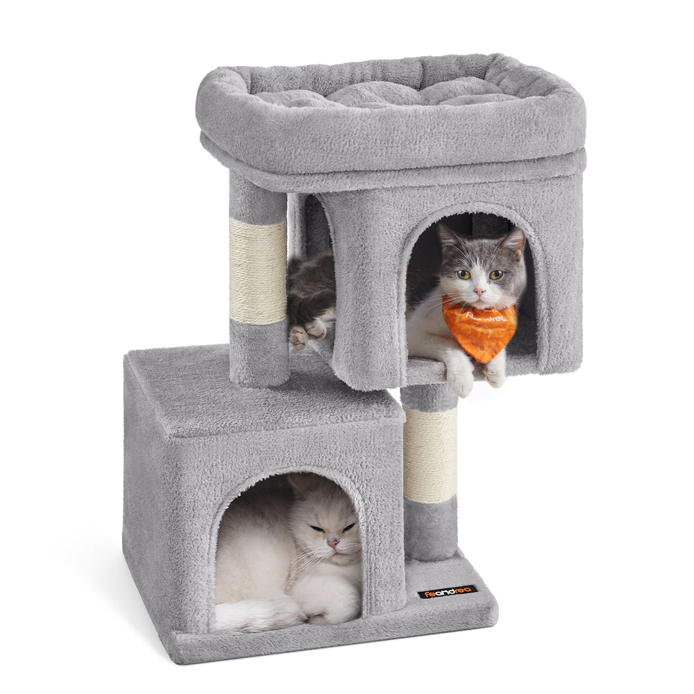 33.1-Inch Cat Tower for Large Cats Up to 16 Lb - Light Gray - 15.7"L x 11.8"W x 26.4"H