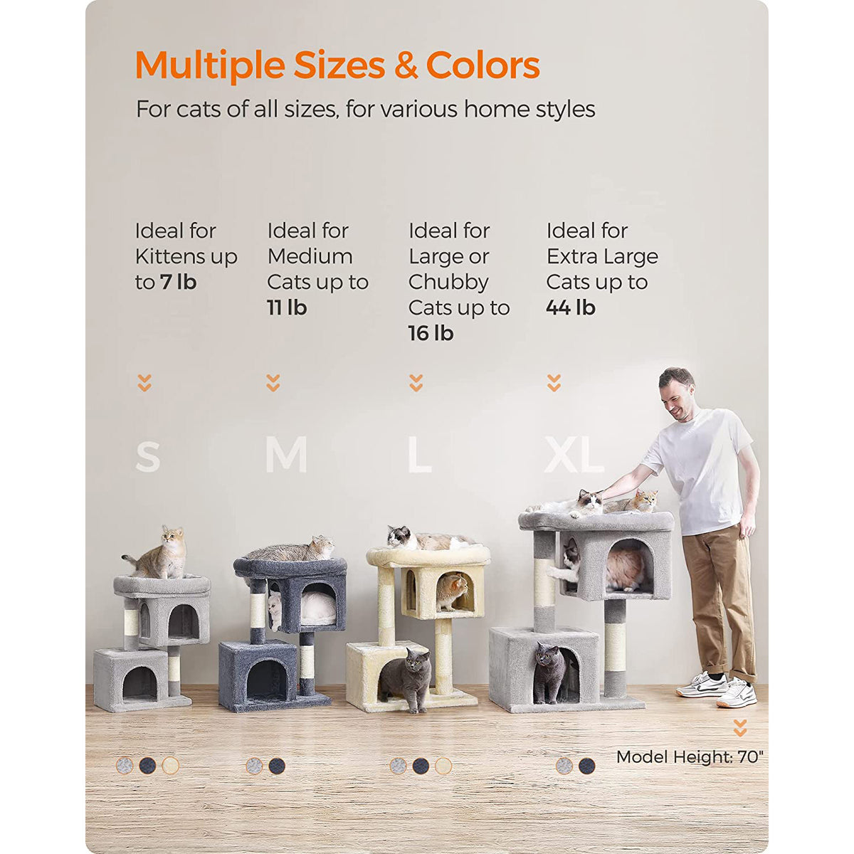 Cat Tree - Sisal Scratching Posts - For Cats Up to 16 lb - 33.1-Inch
