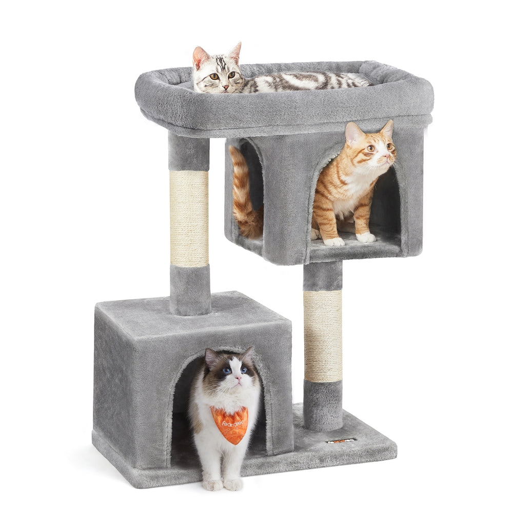 33.1-Inch Cat Tower for Large Cats Up to 16 Lb - Light Gray 33-Inch - 23.6"L x 15.7"W x 33.1"H