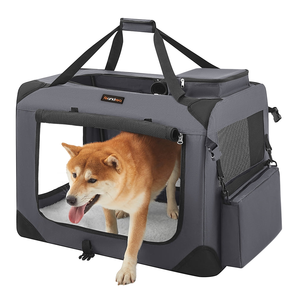 40 Inches Collapsible Soft Dog Crate - Gray - 28"L x 20.5"W x 20.5"H