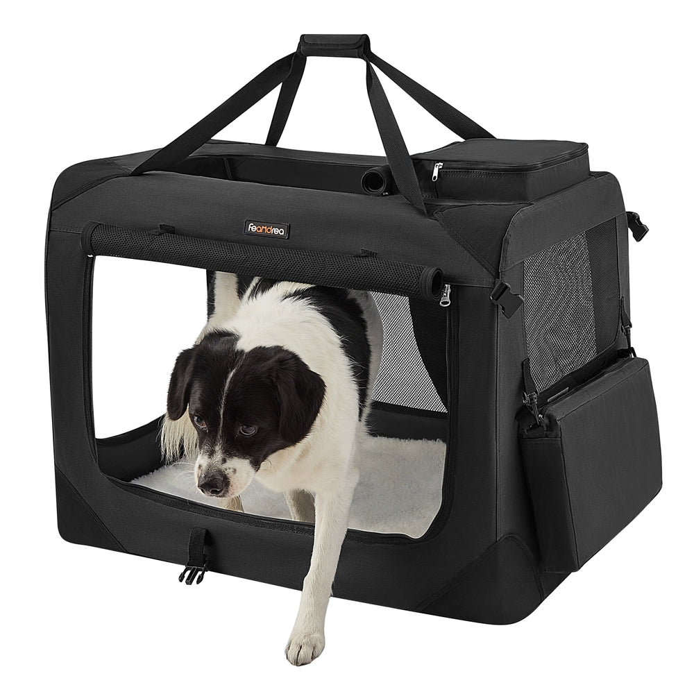 40 Inches Collapsible Soft Dog Crate - Black - 32"L x 23"W x 23"H