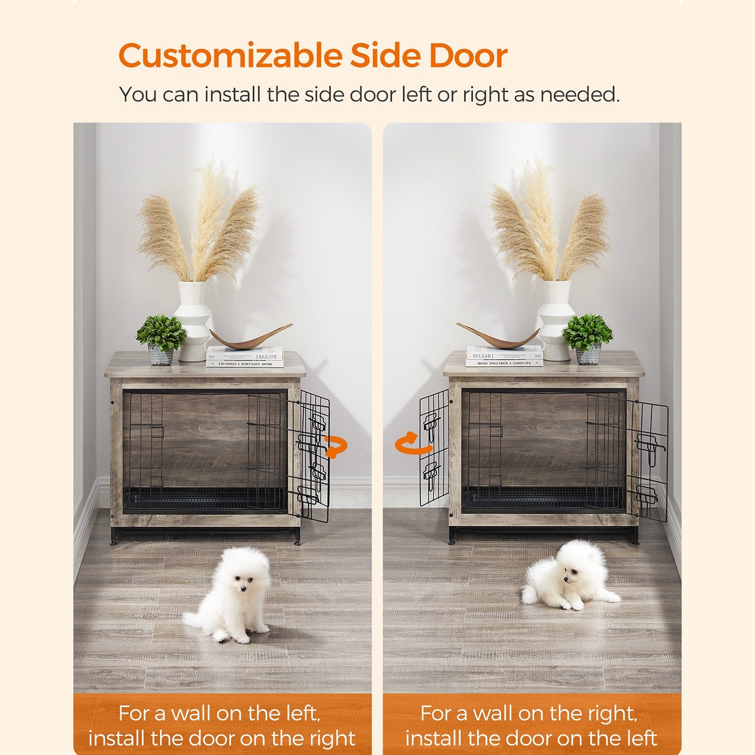 Modern Kennel for Dogs Indoor Up to 30 Lb - Greige