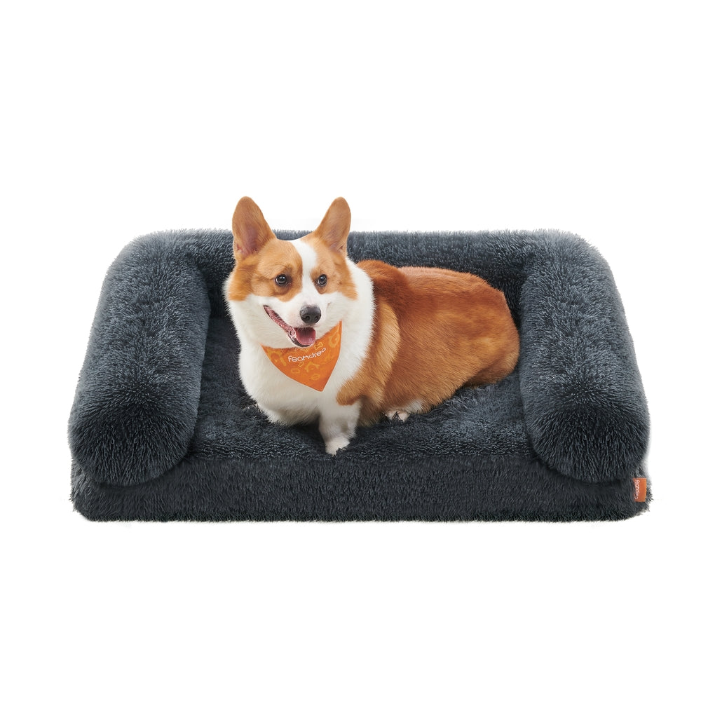 Orthopaedic Dog Sofa Bed for Medium and Large Dogs - Dark Gray - 36"L x 27"W x 9"H