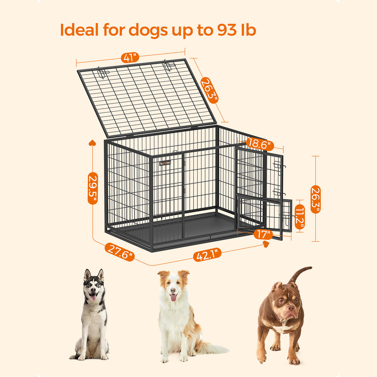 Heavy-Duty Dog Crate - Metal Frame