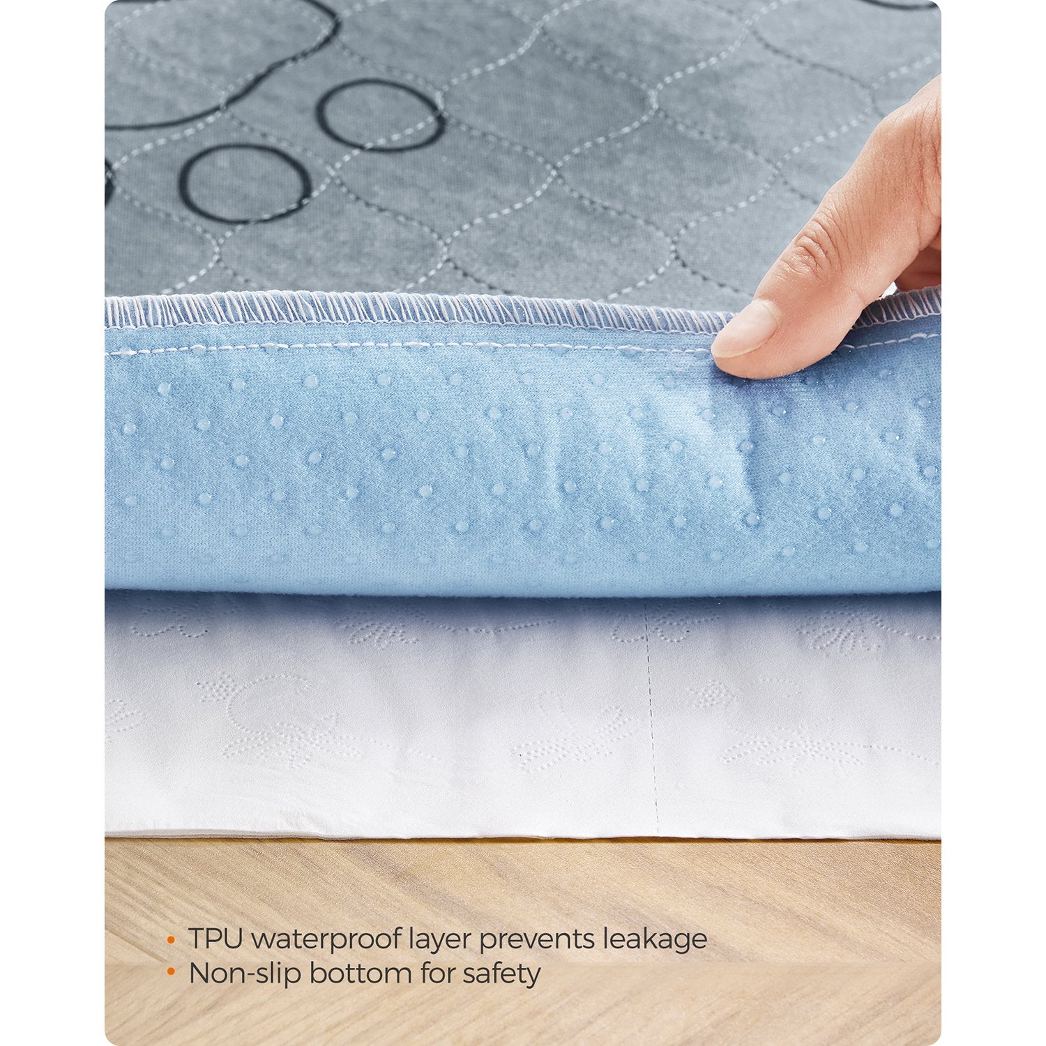 2 Pack Washable Pee Pads for Dogs - Up to 13 Lb - Gray