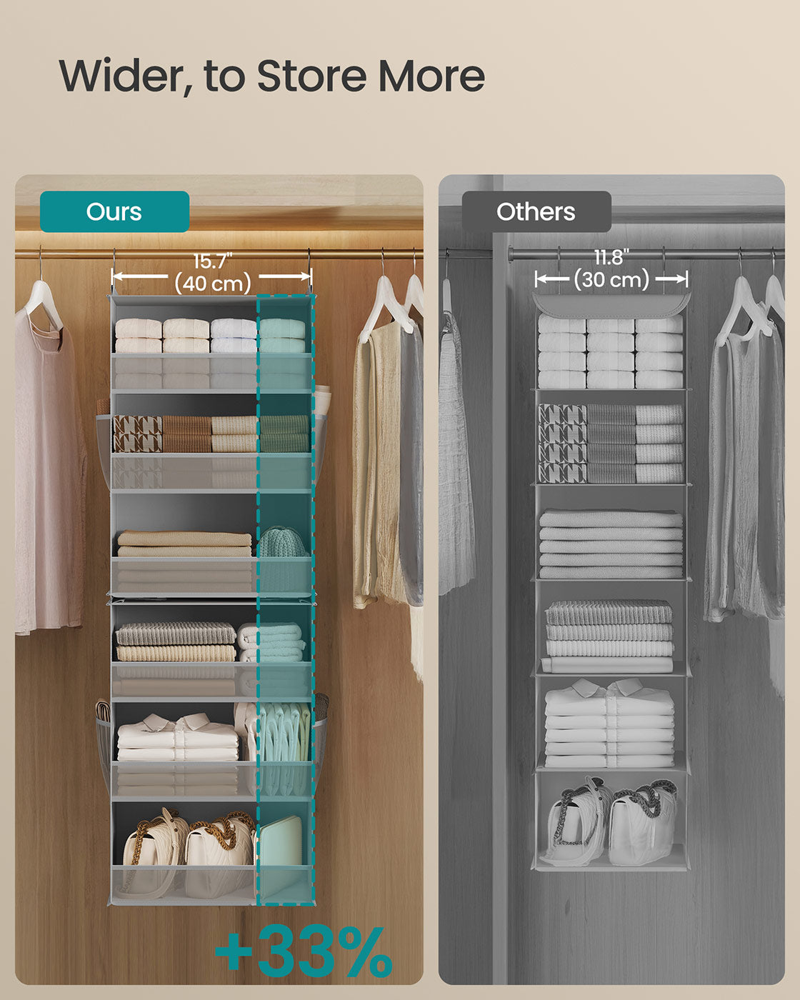 6-Tier Fabric Storage Shelf - Dove Gray