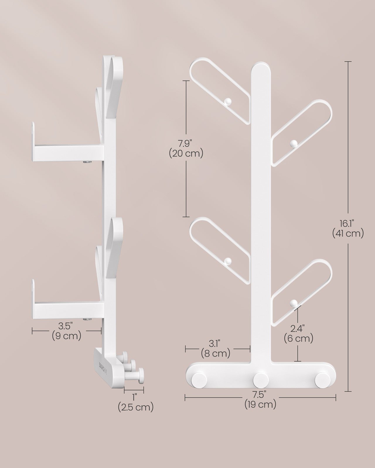 Wall-Mounted Coat Rack with 7 Hooks - Ball Tips
