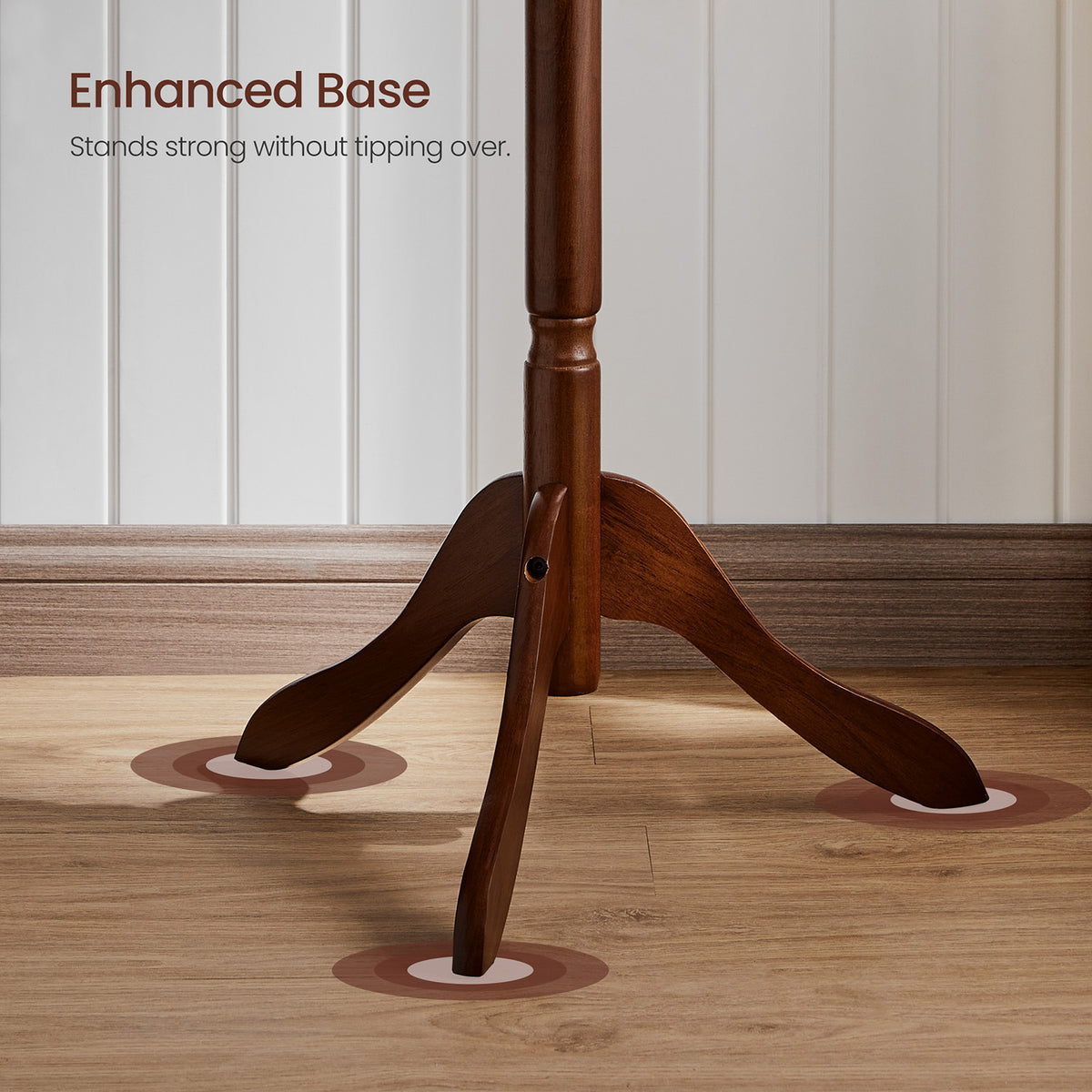 Solid Wood Coat Rack and Stand - 10 Hooks