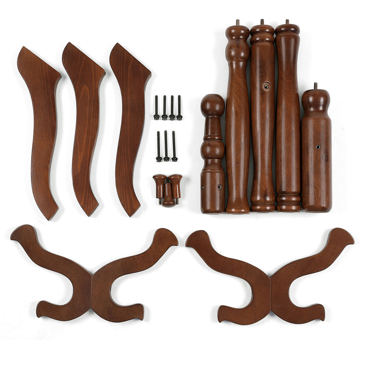 Coat Rack - Free Standing - 11 Hooks - Solid Rubberwood Base