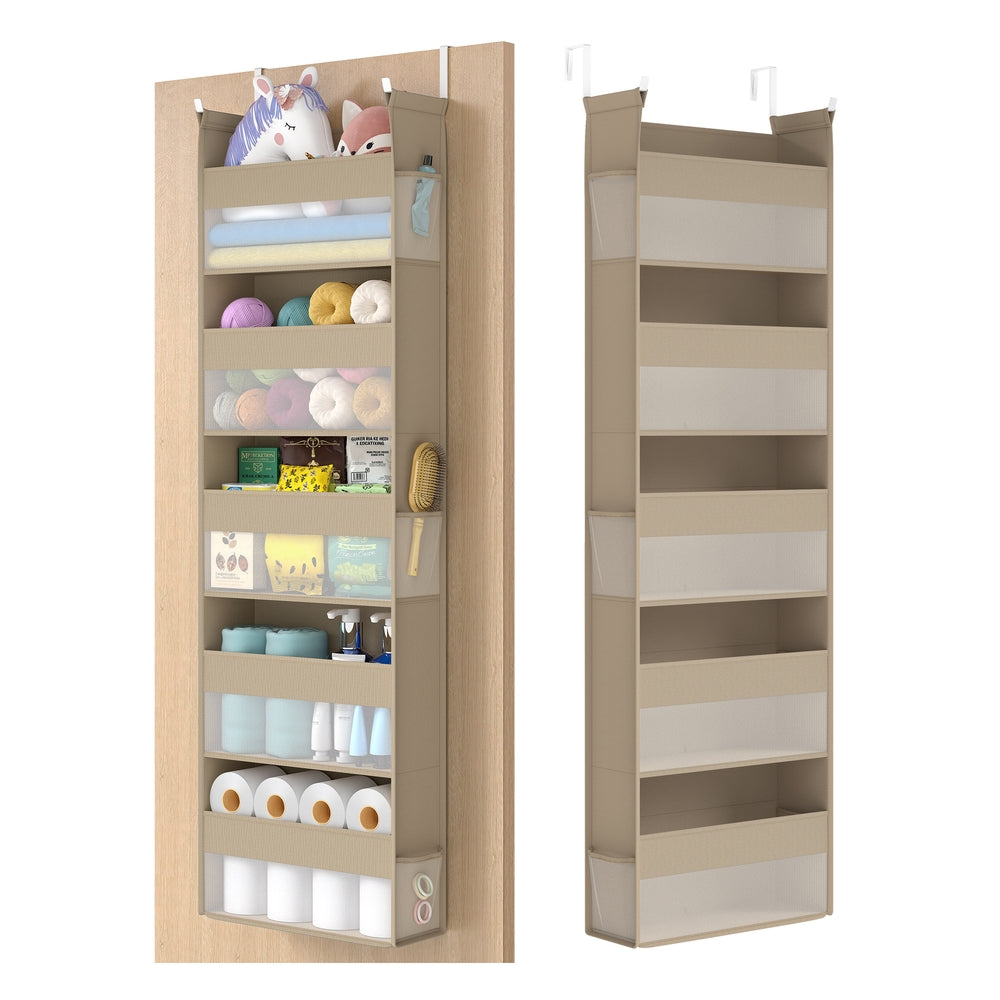 Set of 2 Hanging Door Organizers with 5 Large Pockets - Summer Sand