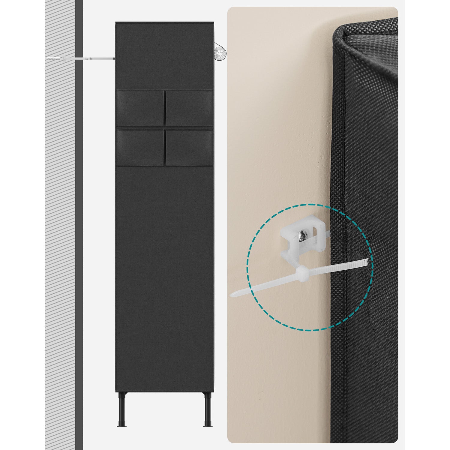 Portable Fabric Wardrobe Closet with Cover