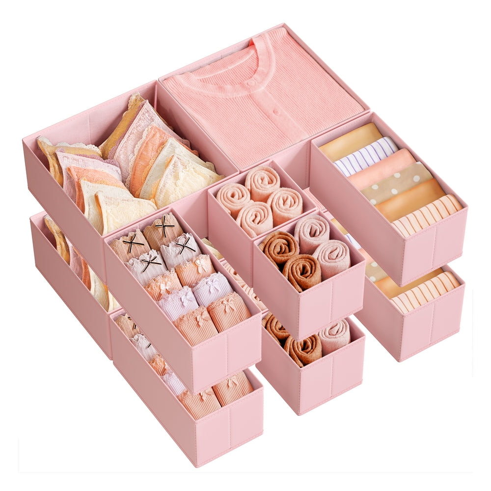 Drawer Divider Organizers - Set of 18 - Gray - Jelly Pink