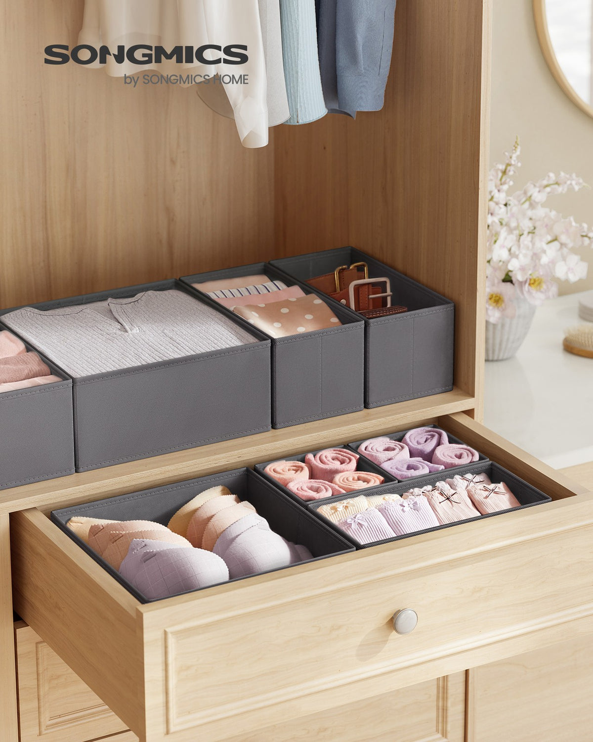 Drawer Divider Organizers - Foldable Fabric Bins - Set of 18