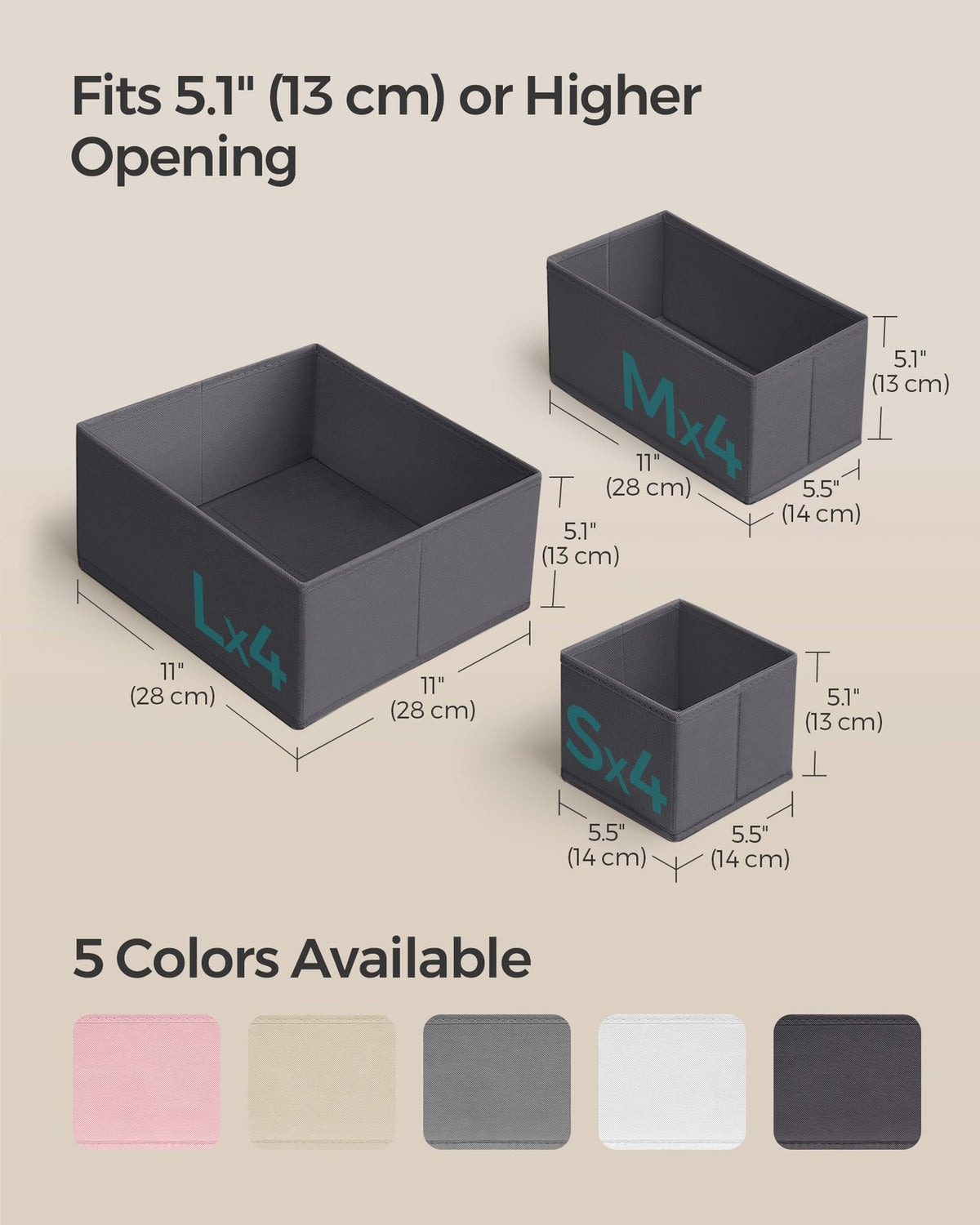 Drawer Divider Organizers - Foldable Fabric Bins - Set of 18