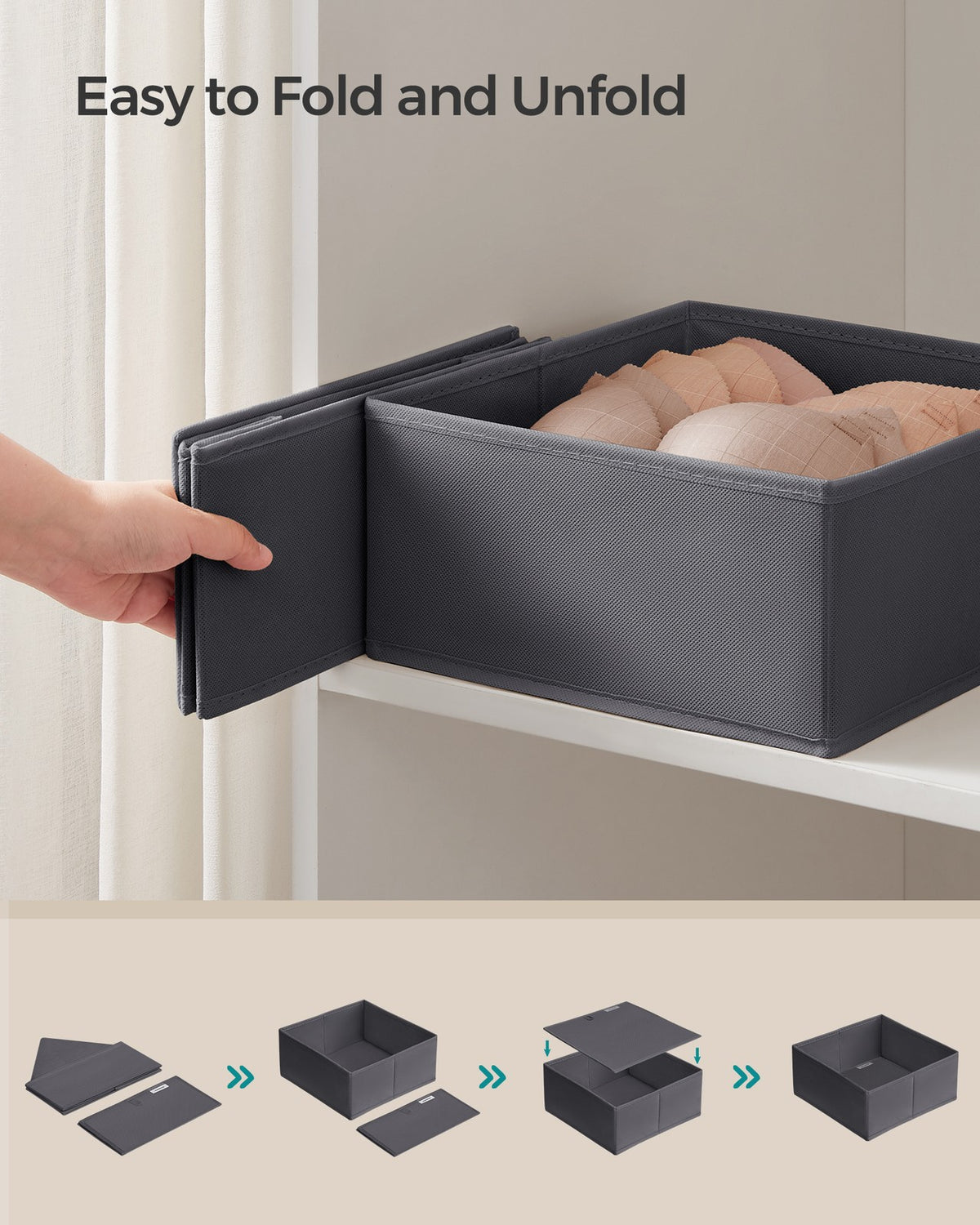 Drawer Divider Organizers - Foldable Fabric Bins - Set of 18