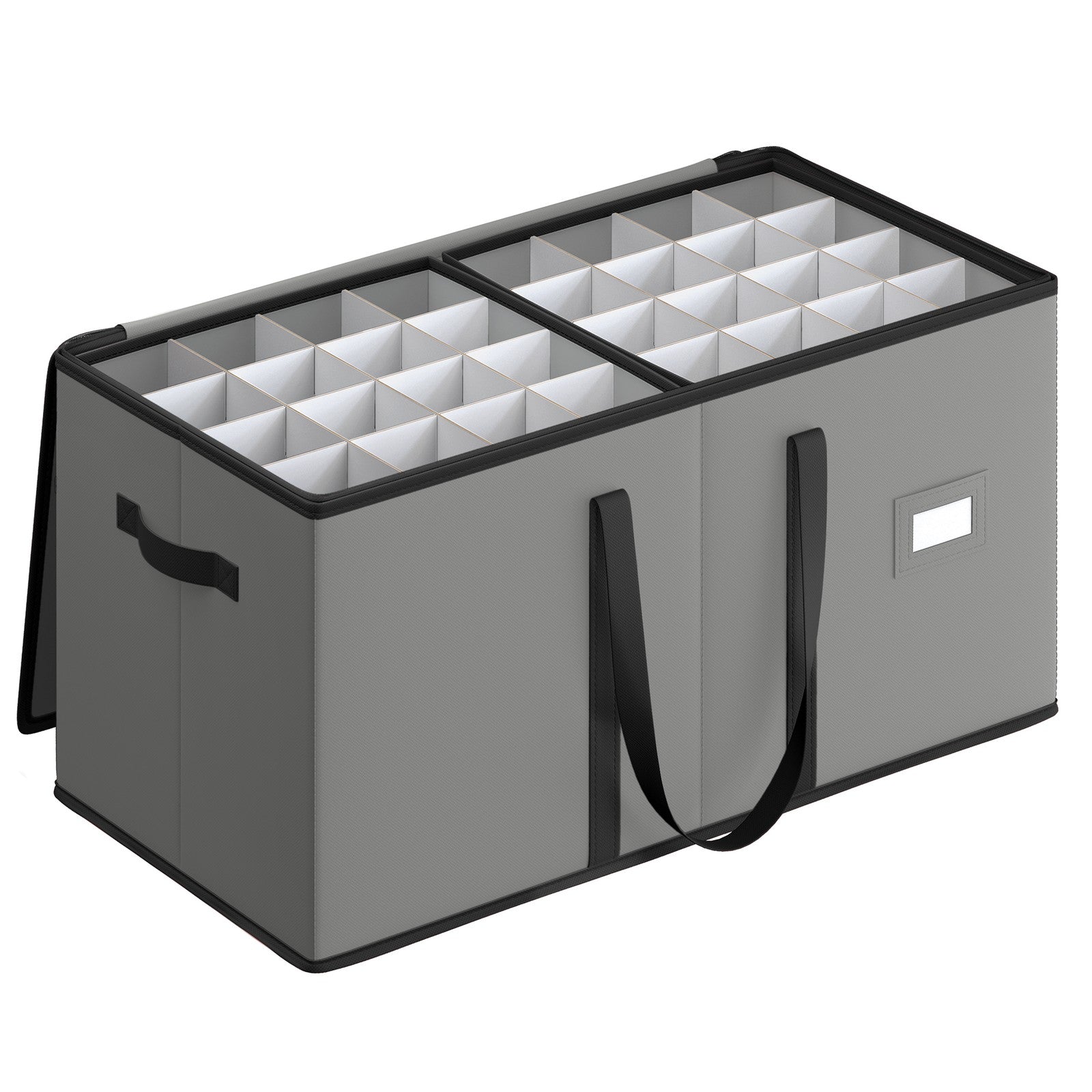 Large Christmas Ornament Storage Box with Dual Zippers - Dove Gray