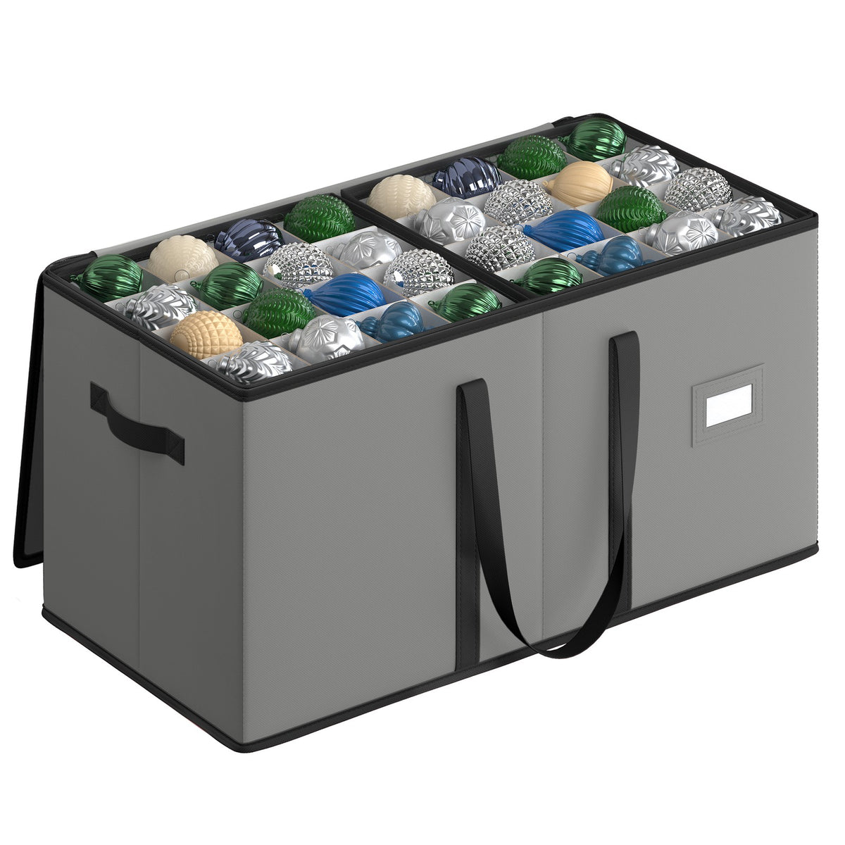 Christmas Ornament Storage Box - Large - Dual Zippers - 8 Trays