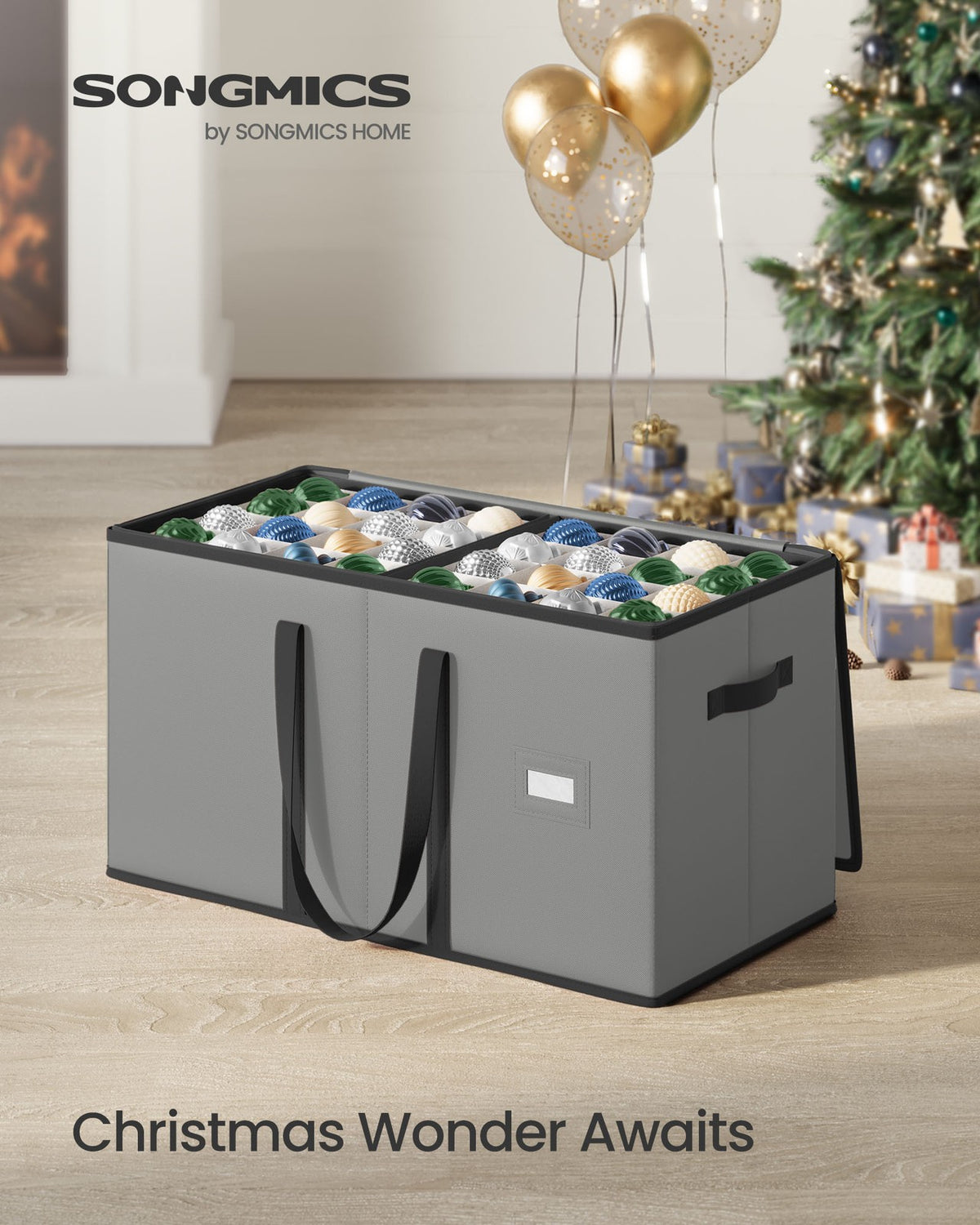Christmas Ornament Storage Box - Large - Dual Zippers - 8 Trays