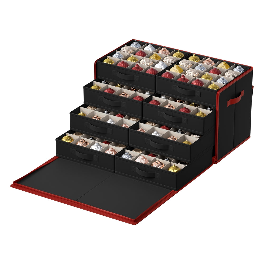Large Christmas Ornament Storage Box with 128 Slots - Ink Black