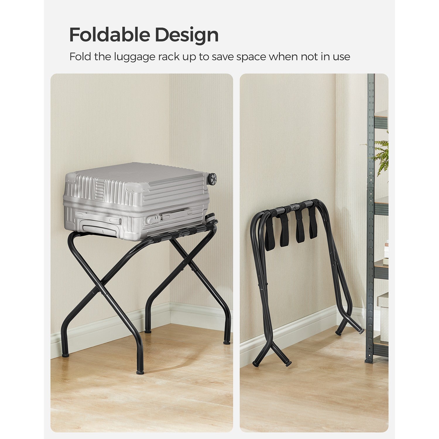 Set of 2 Luggage Rack for Guest Room - Black