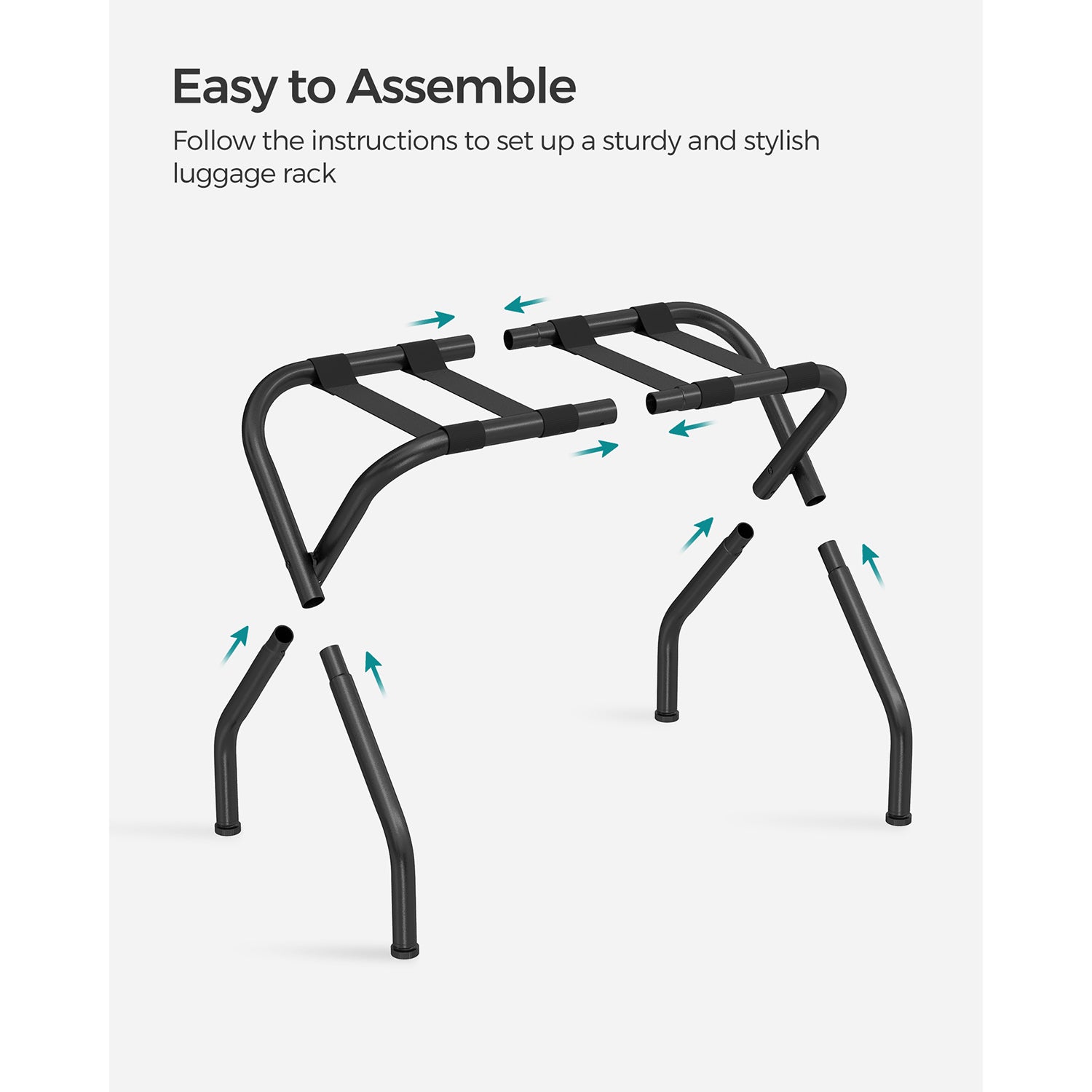 Set of 2 Luggage Rack for Guest Room - Black