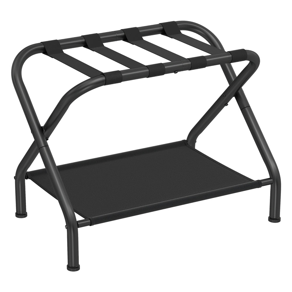 Luggage Racks Set of 2 - Black With Shelf