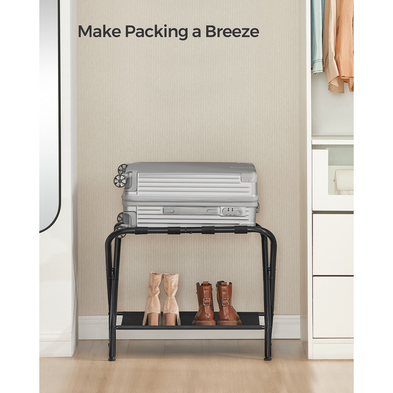 Luggage Racks Set of 2 - Black