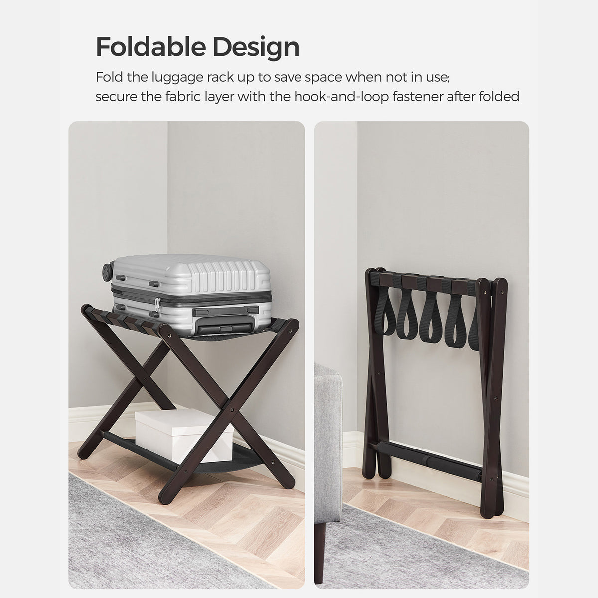 Folding Suitcase Stand - Storage Shelf