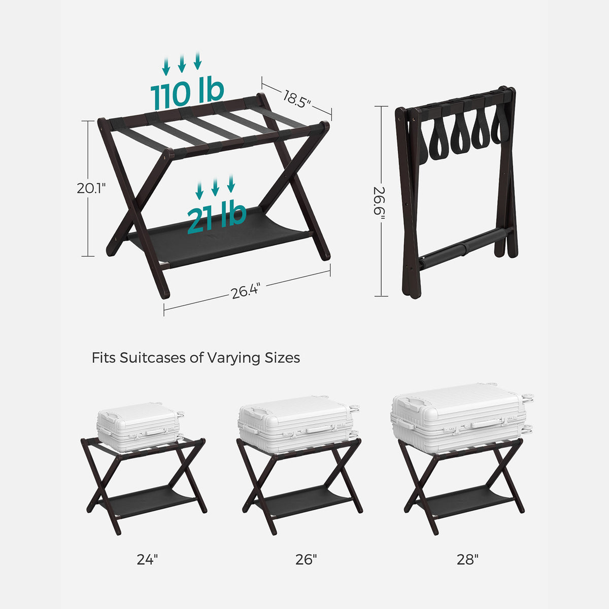 Folding Suitcase Stand - Storage Shelf