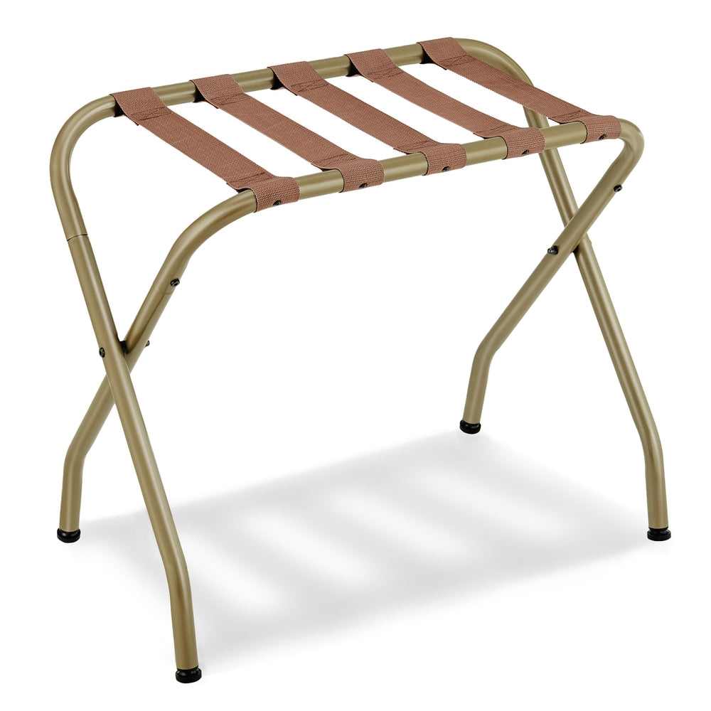 Pack of 2 Black Metal Folding Luggage Rack - Golden