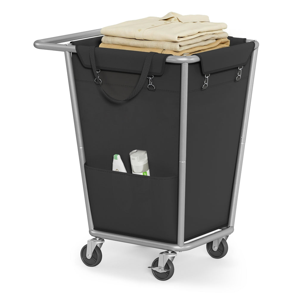 34.3 Gallons Rolling Laundry Hamper with Removable Bag Ink Black - Ink Black - 22.4"L x 16.1"W x 31.9"H