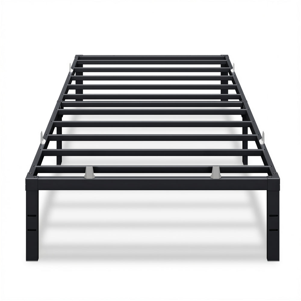 Queen Metal Bed Frame 14 Inches Tall - Matte Black - 75.2"L x 39"W x 14"H