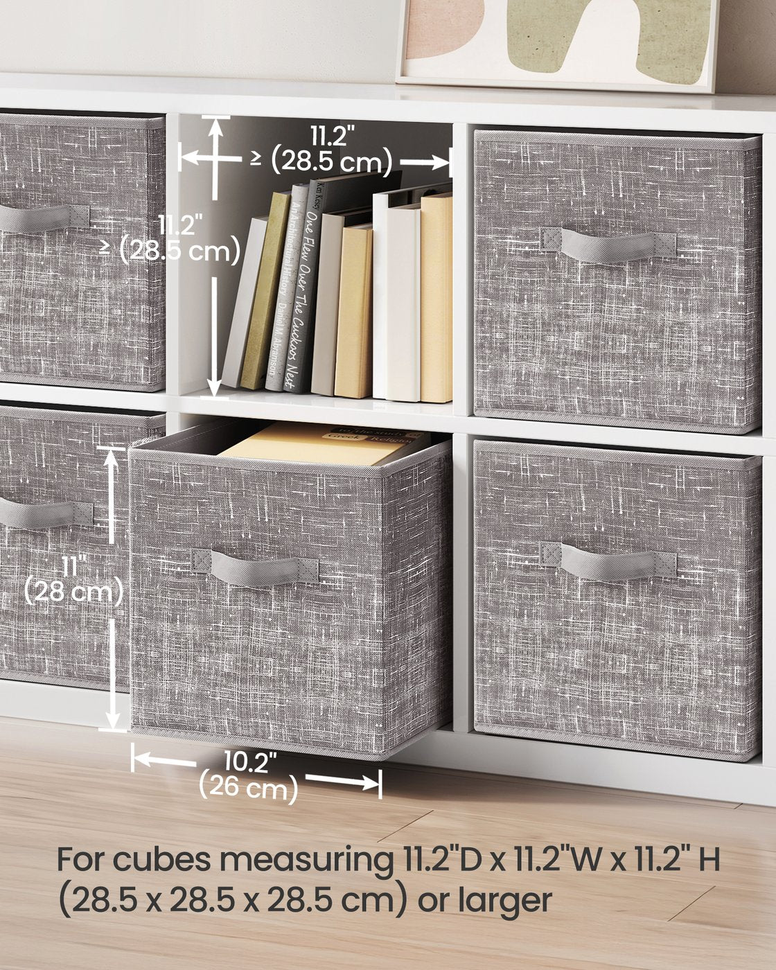 Non-Woven Fabric Storage Cubes with Double Handles - Taupe