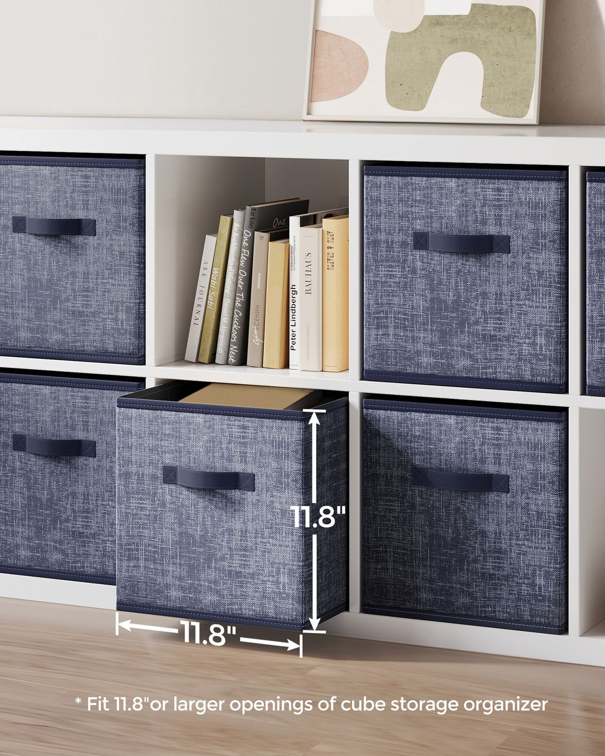 Non-Woven Fabric Storage Cubes with Double Handles - Set of 6