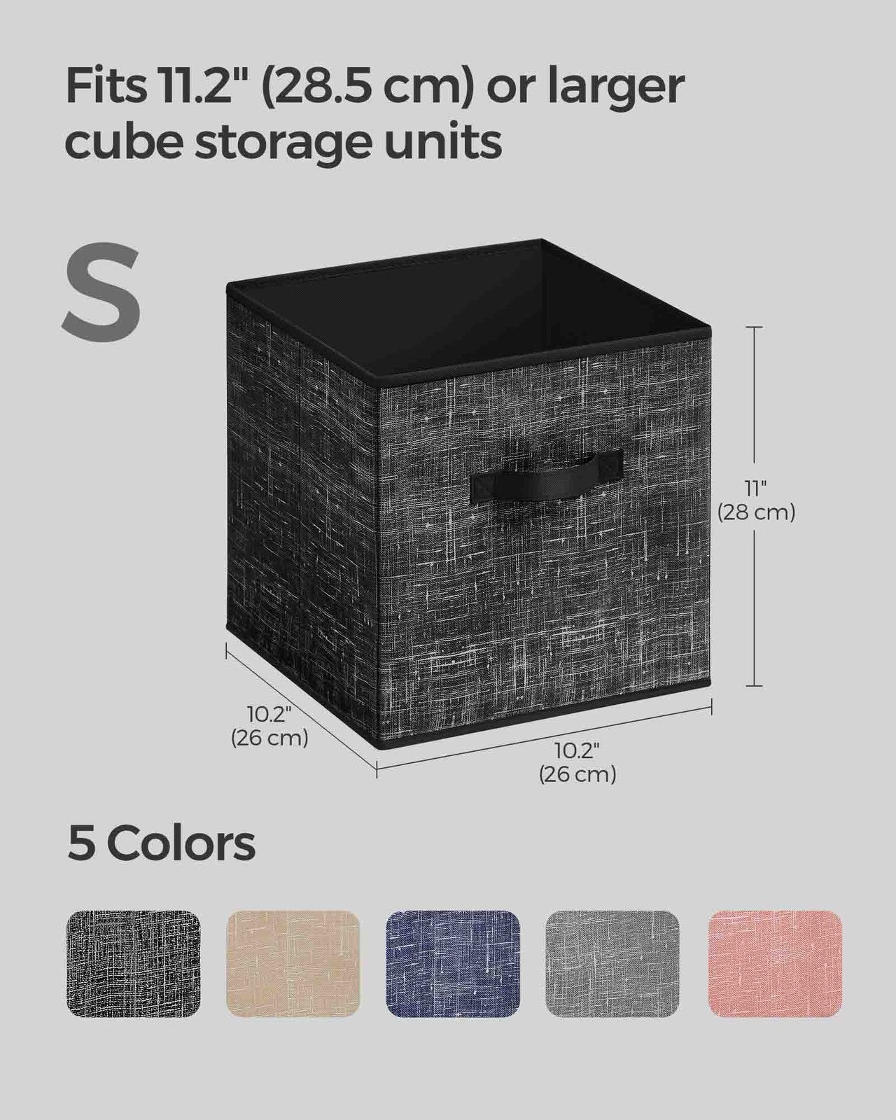 Set of 8 Foldable Storage Cubes - Ink Black