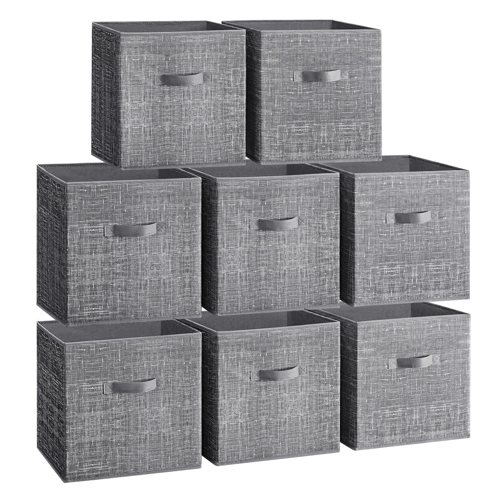 Set of 8 Foldable Storage Cubes - Cattail Gray - 13"L x 13"W x 13"H