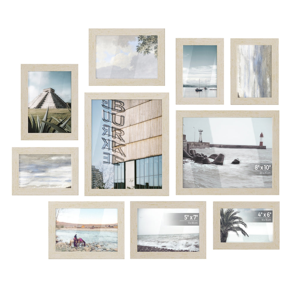 Collage Picture Frames - Set of 10 - Natural Beige